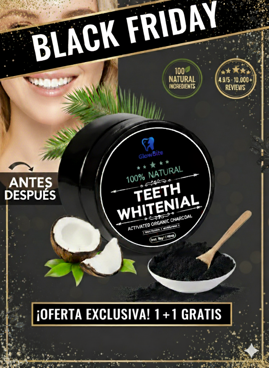 Polvo Blanqueador Dental Ingredientes Naturales 🌱 | Oferta Black Friday 1+1 GRATIS 🔥